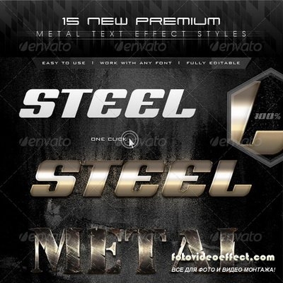 GraphicRiver - 15 New Premium Metal Text Effect Styles