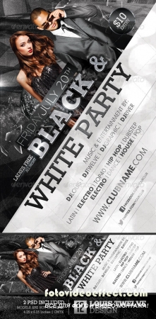 Black And White Party Flyer + Facebook Timeline