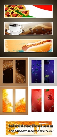 Stock: Vector Illustration of Food and Coffee Banners