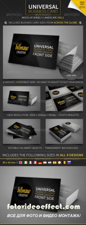 Universal Business Card Mock Up