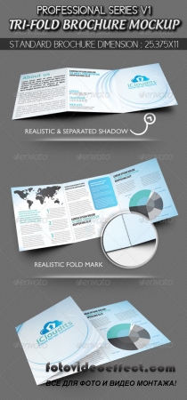 Professional Tri-fold Brochure Mockup V1