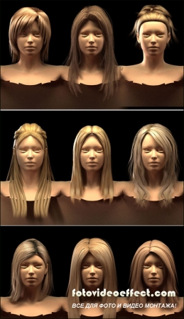 21 Daz Blond Wigs Max2010 Vray & Obj