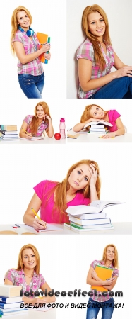 Stock Photo: Portrait of a pretty student