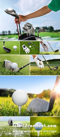 Stock Photo: Golf ball on tee