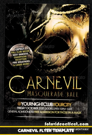 Carnevil Masquerade Ball Flyer Or Event Poster