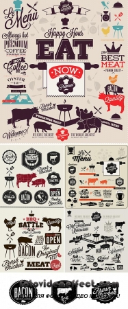 Stock: Vintage restaurant elements