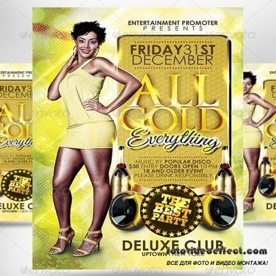 GraphicRiver - All Gold Everything Party Flyer - 3539375