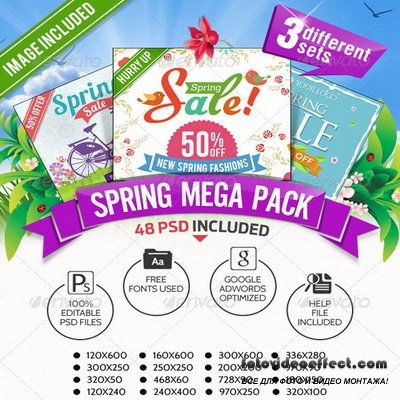 GraphicRiver - Spring Sale Mega Pack - 3 Banner Sets