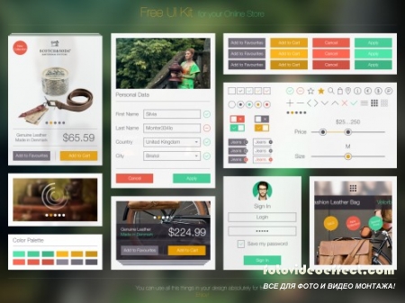 Free UI Kit PSD for Online Store