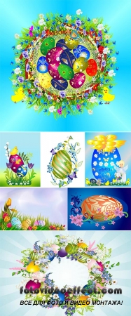 Stock: Easter eggs, holiday backgrounds