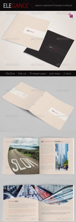 Elegance | Square 10 pages Brochure | 2 Colors