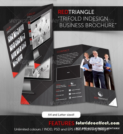 RedTriangle: Trifold Indesign Business Brochure