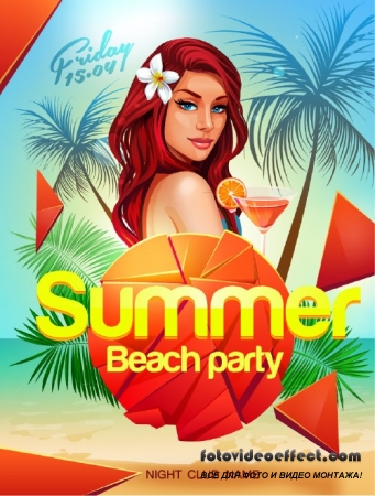 Summer beach party girl