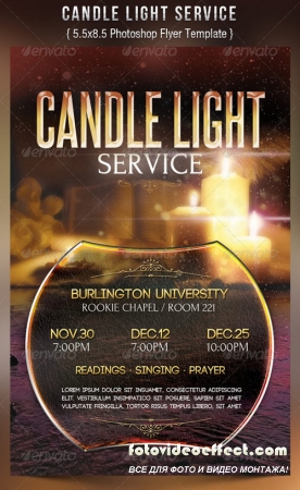 Candle Light Service Flyer Templates