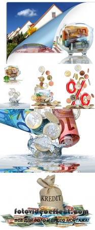 Stock Photo: Money and piggy bank