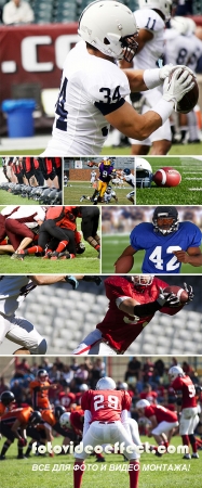 Stock Photo: American football players