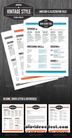 3 Piece Vintage Style Resume Pack