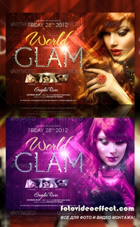 Glam World Party Flyer