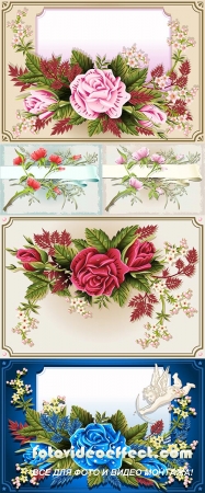 Stock: Roses Ornament on Vintage Frame