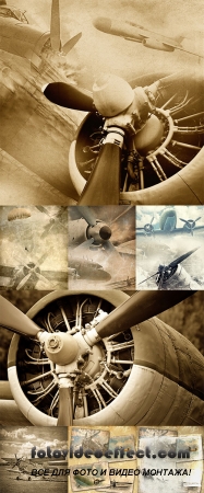  Stock Photo: Retro aviation, old airplane
