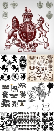 Stock: Set of heraldic design elements