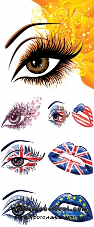Stock: Art beautiful female eye. Vector illustration