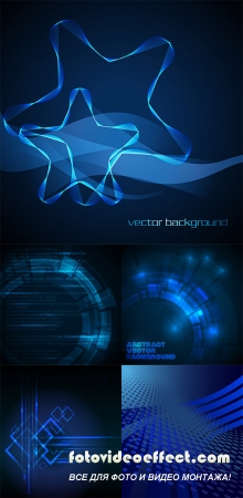 Stock: Abstract dark blue technical background