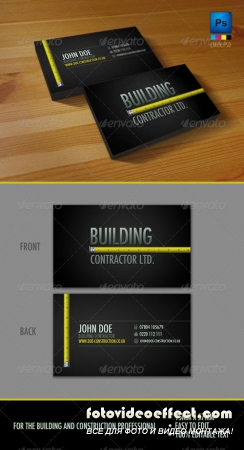 Professional Construction Workers Business Card