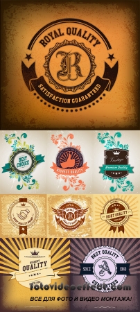 Stock: Vintage design template with label