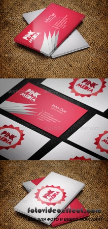Pink Media Business Card template