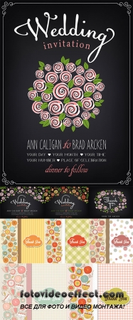 Stock: Thank you card with floral background