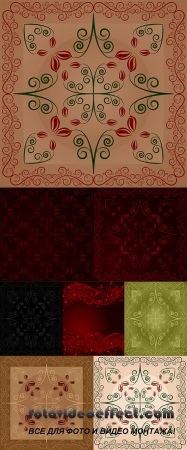 Stock: Carpet with flowers and leaves on coffee latte background