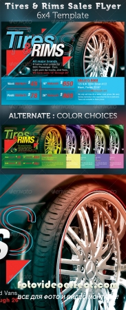 Tires and Rims Sales Ad Flyer Tempalte