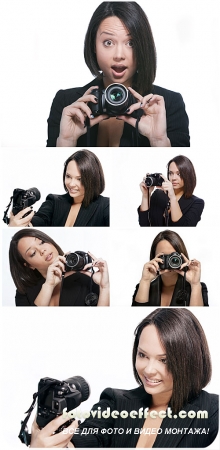    / Girl with camera - Stock Photo