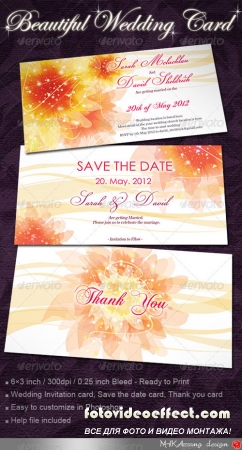 Wedding Invitation Cards with Flowers
