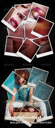 Polaroid Collage Photo Template