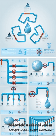 Stock: Ecology Water Pipeline Business Infographic