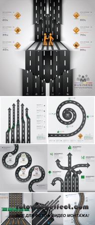 Stock: Road And Street Traffic Sign Business Infographic