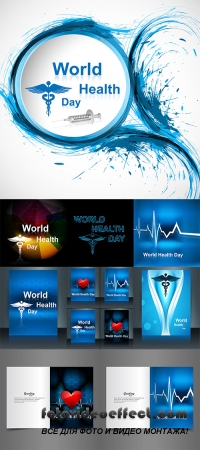 Stock: World health day beautiful presentation brochure collection set