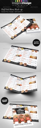 Half Fold Menu Mock-up