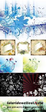 Stock: Grunge floral background
