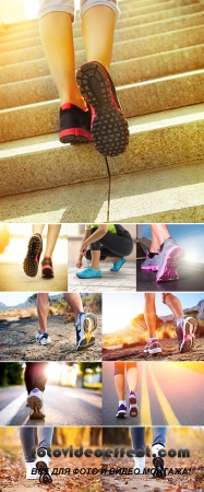 Stock Photo: Runner feet sunrise 2