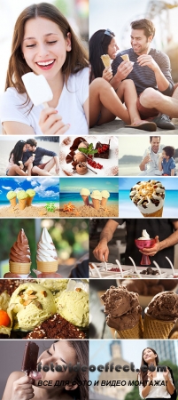 Stock Photo: People and ice cream